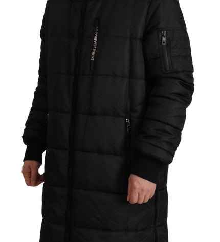 Dolce & Gabbana Elegant Black Hooded Parka Winter Jacket