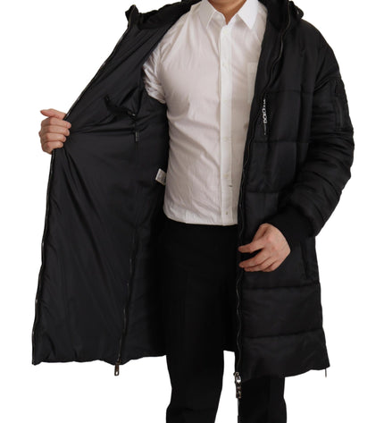 Dolce & Gabbana Elegant Black Hooded Parka Winter Jacket