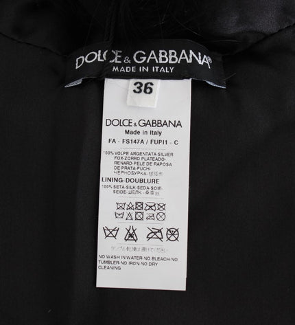 Dolce & Gabbana Black Fox Fur Chic Shoulder Wrap