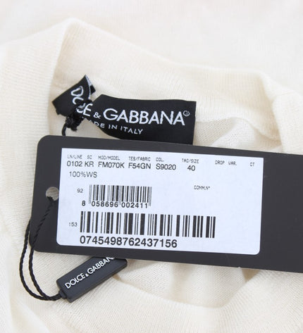 Dolce & Gabbana Elegant White Cashmere Sweater