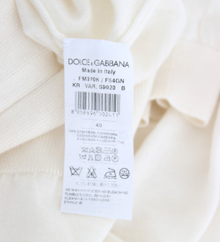 Dolce & Gabbana Elegant White Cashmere Sweater