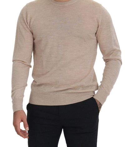 Dolce & Gabbana Elegant Beige Crewneck Wool Sweater