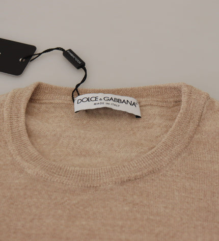 Dolce & Gabbana Elegant Beige Crewneck Wool Sweater