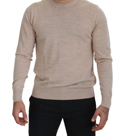 Dolce & Gabbana Elegant Beige Crewneck Wool Sweater