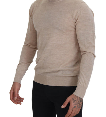 Dolce & Gabbana Elegant Beige Crewneck Wool Sweater