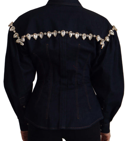 Dolce & Gabbana Elegant Crystal-Embellished Denim Jacket