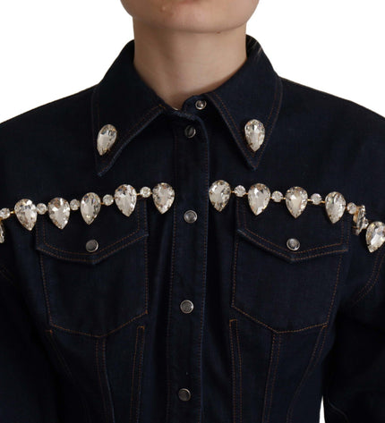 Dolce & Gabbana Elegant Crystal-Embellished Denim Jacket