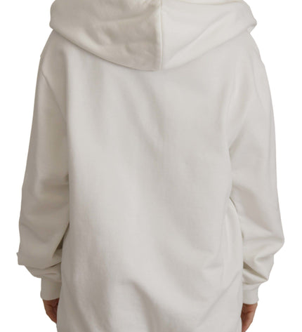 Maglione pullover con cappuccio bianco chic Dolce &amp; Gabbana