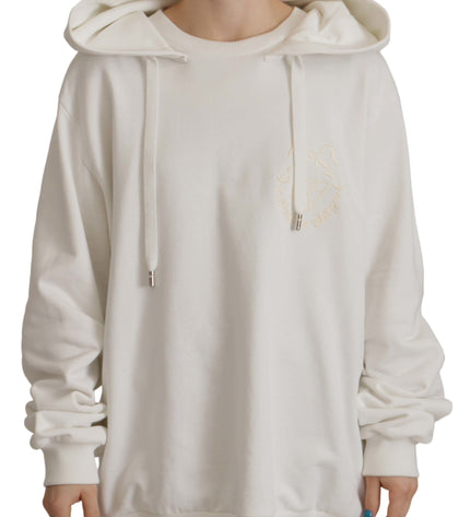 Dolce & Gabbana Chic White Hooded Pullover Sweater