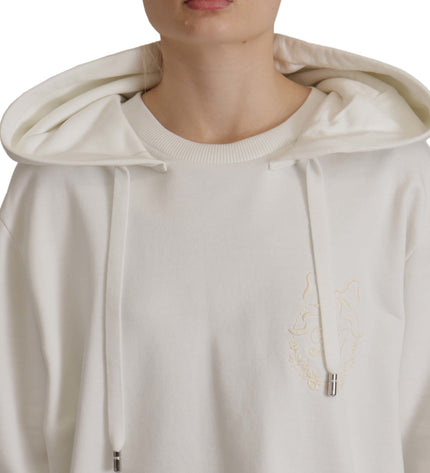 Dolce & Gabbana Chic White Hooded Pullover Sweater