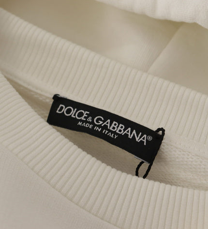 Maglione pullover con cappuccio bianco chic Dolce &amp; Gabbana