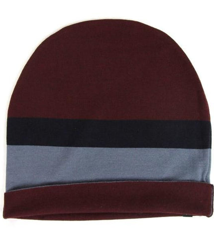 Gucci Unisex Burgundy Blue Wool Beanie Medium Knit Cap