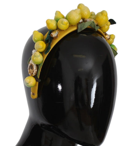 Dolce & Gabbana Exquisite Silk Crystal Lemon Headband Diadem