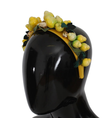 Dolce & Gabbana Exquisite Silk Crystal Lemon Headband Diadem