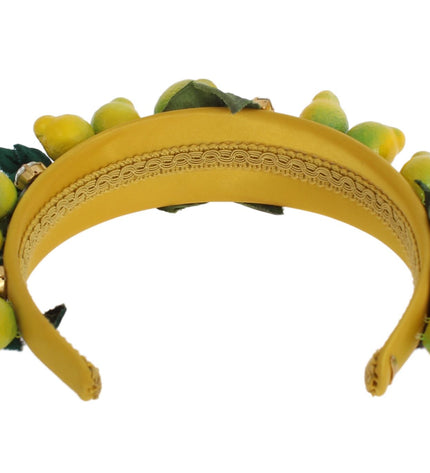 Dolce & Gabbana Exquisite Silk Crystal Lemon Headband Diadem