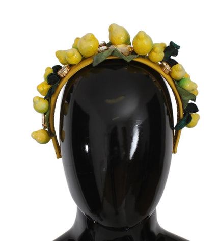 Dolce & Gabbana Exquisite Silk Crystal Lemon Headband Diadem