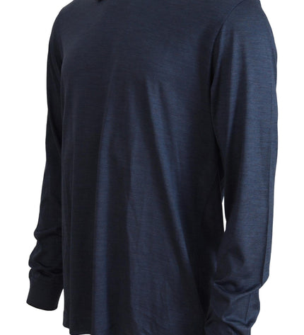 Dolce & Gabbana Sophisticated Silk Polo Sweater in Blue