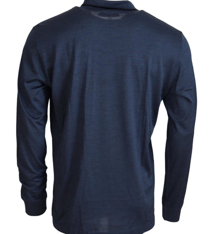 Dolce & Gabbana Sophisticated Silk Polo Sweater in Blue