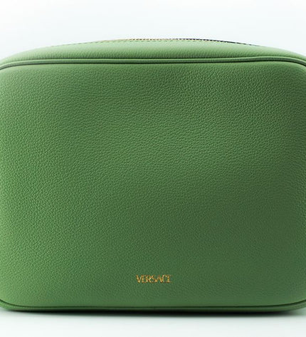 Borsa per fotocamera Versace elegante in pelle verde menta