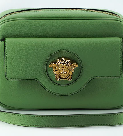 Versace Elegant Mint Green Leather Camera Case Bag