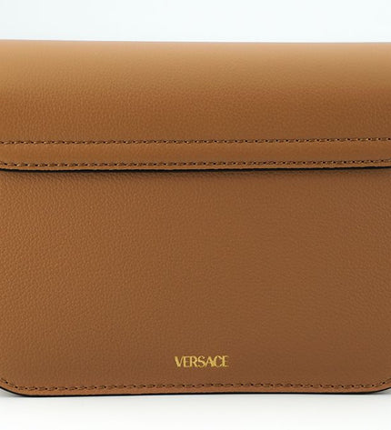 Versace Elegant Calf Leather Shoulder Bag in Brown