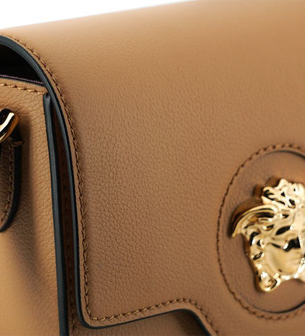 Versace Elegant Calf Leather Shoulder Bag in Brown