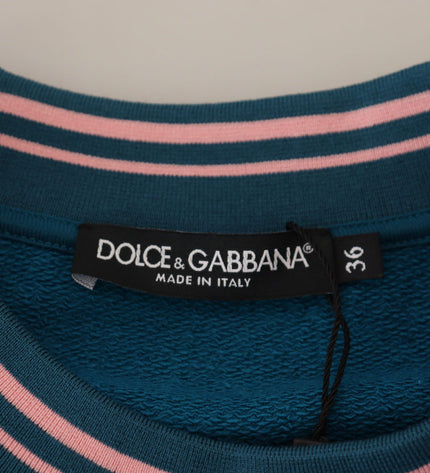 Dolce & Gabbana Sequined Tropical Queen Cotton Sweater