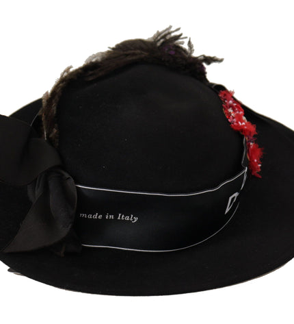 Dolce & Gabbana Elegant Wide Brim Black Hat