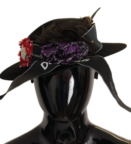 Dolce & Gabbana Elegant Wide Brim Black Hat