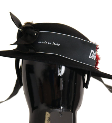 Dolce & Gabbana Elegant Wide Brim Black Hat