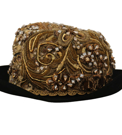 Dolce &amp; Gabbana Fedora elegante borchiata in oro nero