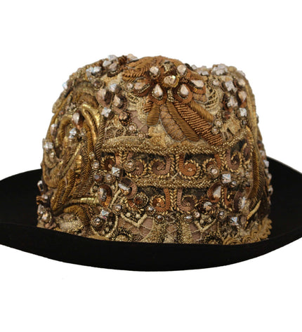 Dolce &amp; Gabbana Fedora elegante borchiata in oro nero