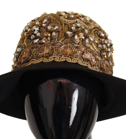 Dolce &amp; Gabbana Fedora elegante borchiata in oro nero