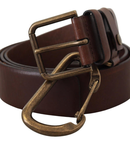 Dolce & Gabbana Elegant Brown Leather Belt with Metal Buckle