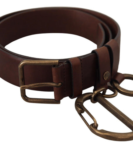 Dolce & Gabbana Elegant Brown Leather Belt with Metal Buckle