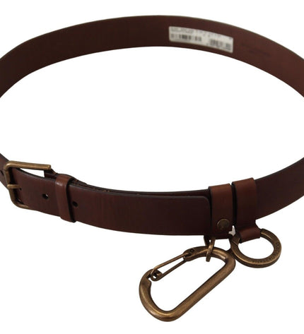 Dolce & Gabbana Elegant Brown Leather Belt with Metal Buckle