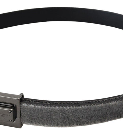 Dolce & Gabbana Elegant Silver Leather Designer Belt