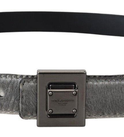 Dolce & Gabbana Elegant Silver Leather Designer Belt