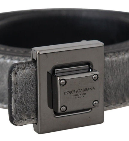 Dolce & Gabbana Elegant Silver Leather Designer Belt