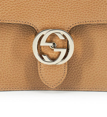 Gucci Elegant Beige Shoulder Bag with GG Snap