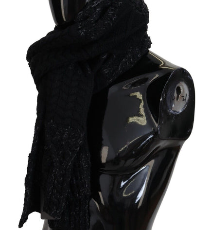 Dolce & Gabbana Elite Black Wool Blend Men's Scarf