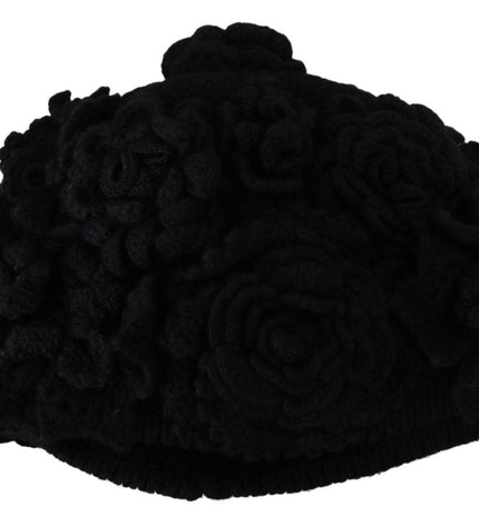 Dolce &amp; Gabbana Cappello Cuffia Elegante In Lana Vergine Nera