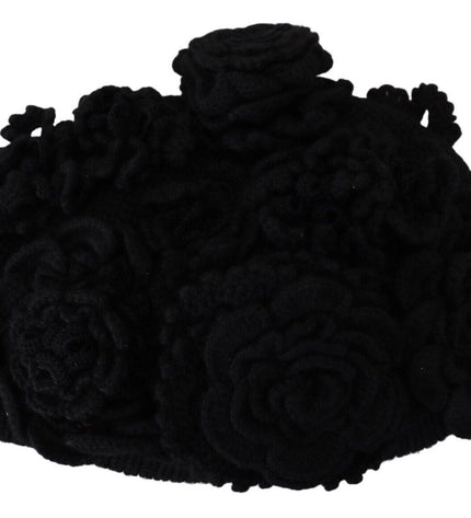 Dolce &amp; Gabbana Cappello Cuffia Elegante In Lana Vergine Nera