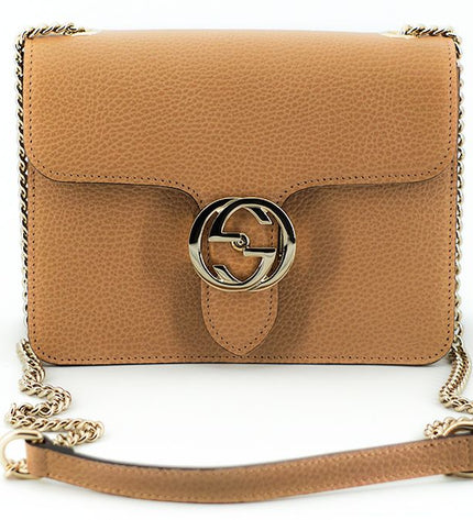 Borsa a tracolla beige elegante Gucci con chiusura GG