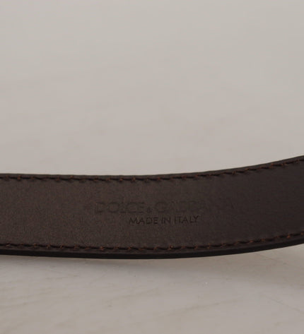 Dolce & Gabbana Gold Square Buckle Leather Belt