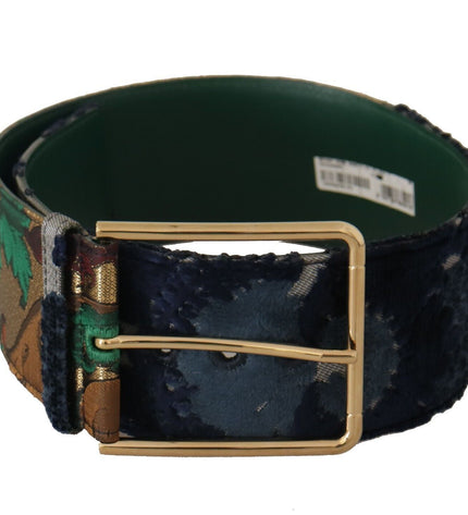 Dolce & Gabbana Elegant Leather Belt with Engraved Buckle