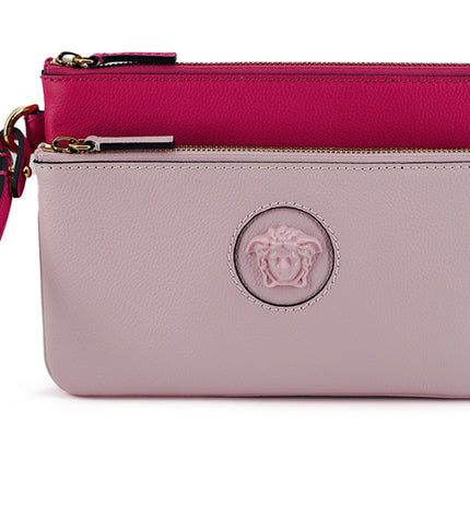 Versace Elegant Pembe Deri Çanta Debriyaj