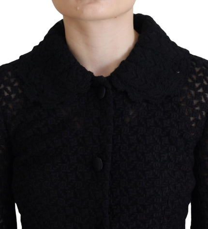 Dolce & Gabbana Elegant Black Wool Blend Button Down Jacket