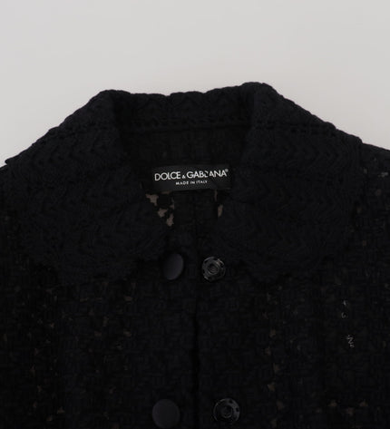 Dolce & Gabbana Elegant Black Wool Blend Button Down Jacket