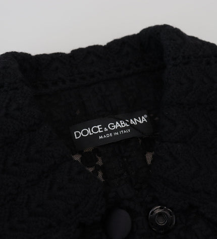 Dolce & Gabbana Elegant Black Wool Blend Button Down Jacket